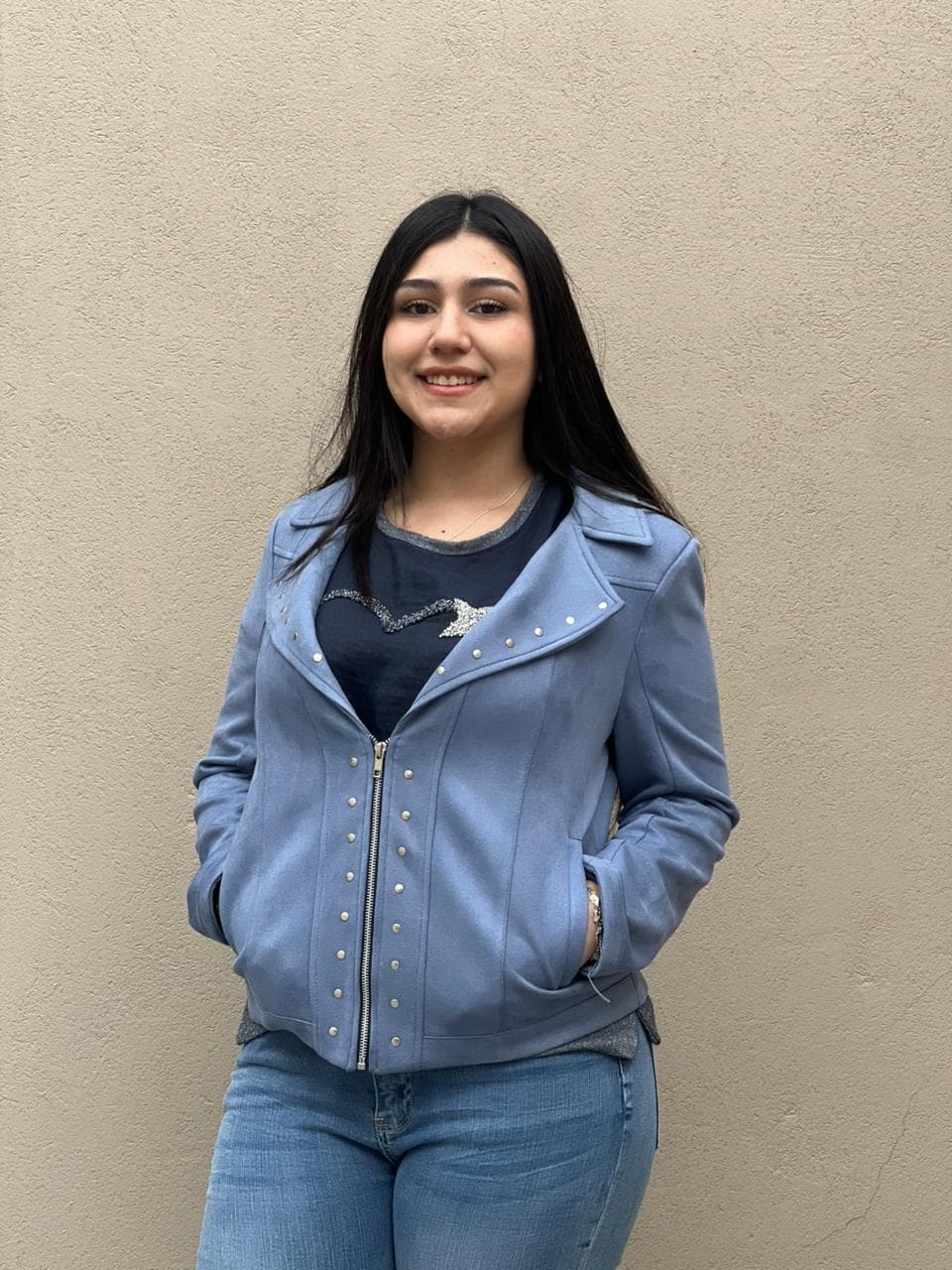 Campera Gamuzada Celeste